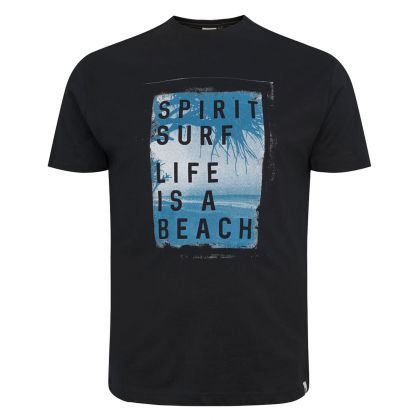T-shirt grande taille homme : Impression surf spirit, 100% coton, col rond - Commandez dès maintenant !