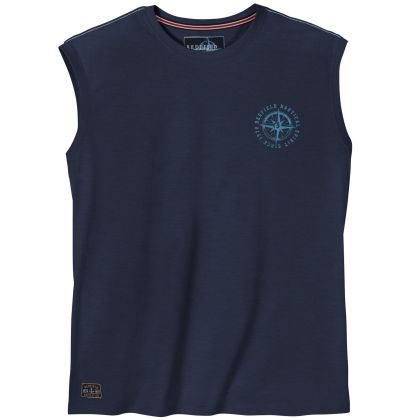 T-shirt sans manches uni grande taille pour homme avec écusson - 100% coton, design épuré, du 3XL au 10XL REDFIELD