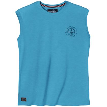 T-shirt sans manches uni grande taille pour homme avec écusson - 100% coton, design épuré, du 3XL au 10XL REDFIELD