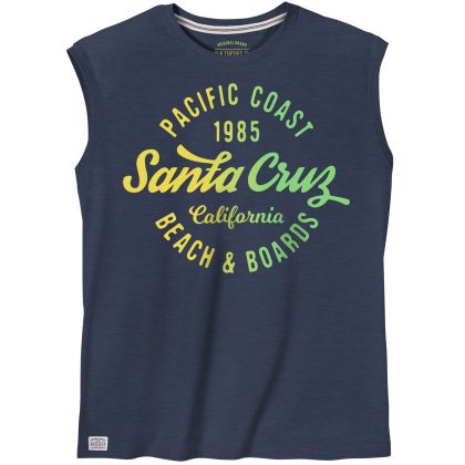 T-shirt sans manches grande taille pour homme avec imprimé Santa Cruz | 100% coton | Style californien