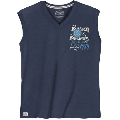 T-shirt sans manches grande taille pour homme avec impression beach & boards | 100% coton | 3XL-8XL