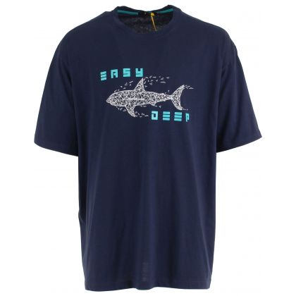 T-shirt imprimé grande taille homme 100% coton - MAXFORT - Requin sur la poitrine - Disponible du 3XL au 8XL