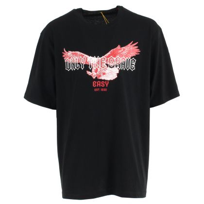 T-shirt imprimé grande taille homme 100% coton - MAXFORT - Aigle "only the brave" sur la poitrine - Disponible du 3XL au 8XL