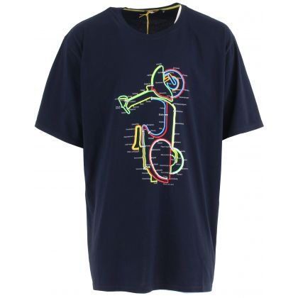 T-shirt imprimé grande taille homme - Vespa colorée façon néon - Disponible du 3XL au 8XL - 100% coton - Pour des escapades à l'
