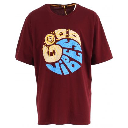 T-shirt grande taille pour homme "Good Vibes" à impression vintage années 70 et hippie en 100% coton, du 3XL au 8XL