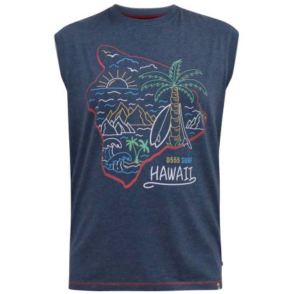 T-shirt sans Manches Hawaii Island Grande Taille Homme Fort (3XL-6XL) - D555