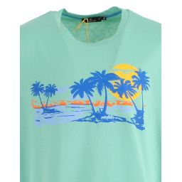 T-shirt imprimé palmiers à col rond