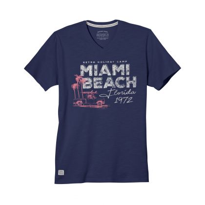 T-shirt imprimé Miami Beach col V grande taille | REDFIELD | Du 3XL au 8XL