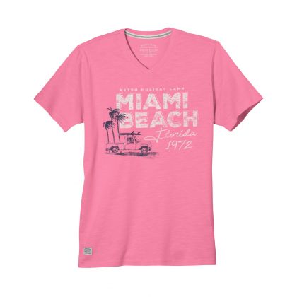 T-shirt imprimé Miami Beach col V grande taille | REDFIELD | Du 3XL au 8XL