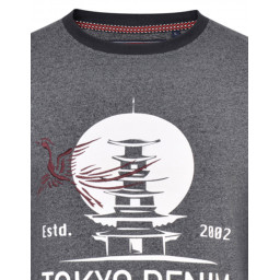 T Shirt manches longues "Tokyo" chiné