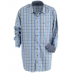 Chemise casual à carreaux bleu/gris