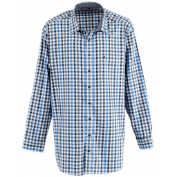 Chemise casual à carreaux bleu/gris
