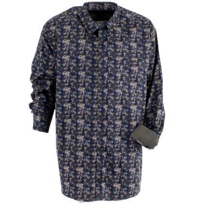 Chemise stretch façon camouflage pour hommes forts