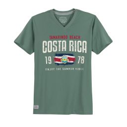 T shirt col V imprimé Costa Rica