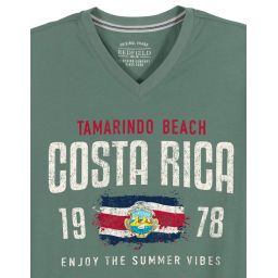 T shirt col V imprimé Costa Rica