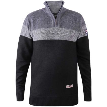 Pull col montant trois tons pour hommes fort
